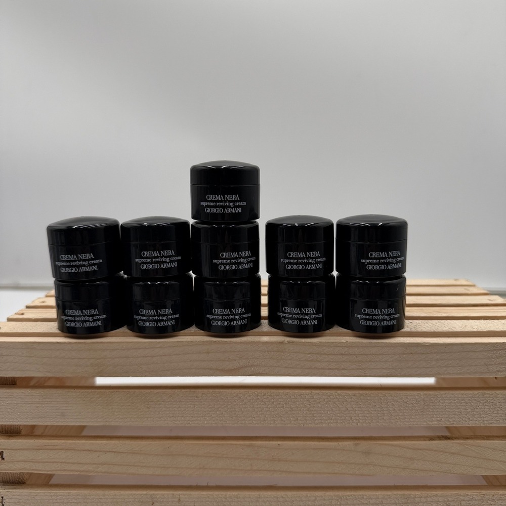 Giorgio Armani Face Cream Crema Nera Supreme Reviving 11x 5ml Travel Size Black